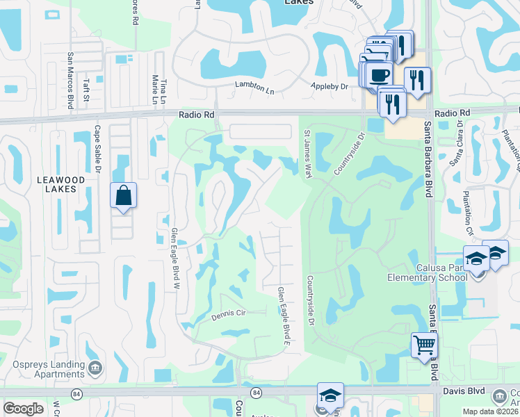 map of restaurants, bars, coffee shops, grocery stores, and more near 6824 Sterling Greens Drive in Naples