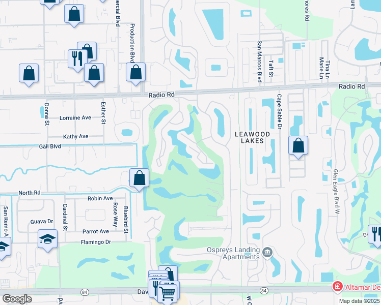 map of restaurants, bars, coffee shops, grocery stores, and more near 440 Fox Haven Drive in Naples