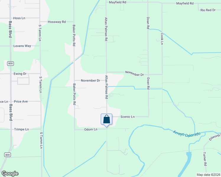 map of restaurants, bars, coffee shops, grocery stores, and more near 28181 Altas Palmas Road in Harlingen