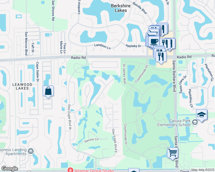 map of restaurants, bars, coffee shops, grocery stores, and more near 6882 Sterling Greens Court in Naples
