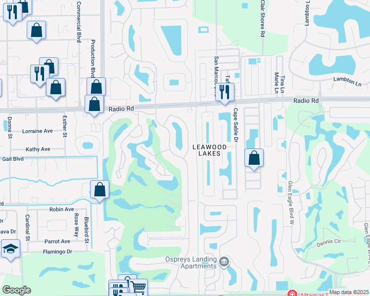 map of restaurants, bars, coffee shops, grocery stores, and more near 412 Fox Den Circle in Naples