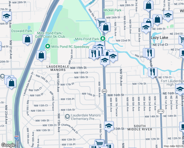 map of restaurants, bars, coffee shops, grocery stores, and more near in Fort Lauderdale