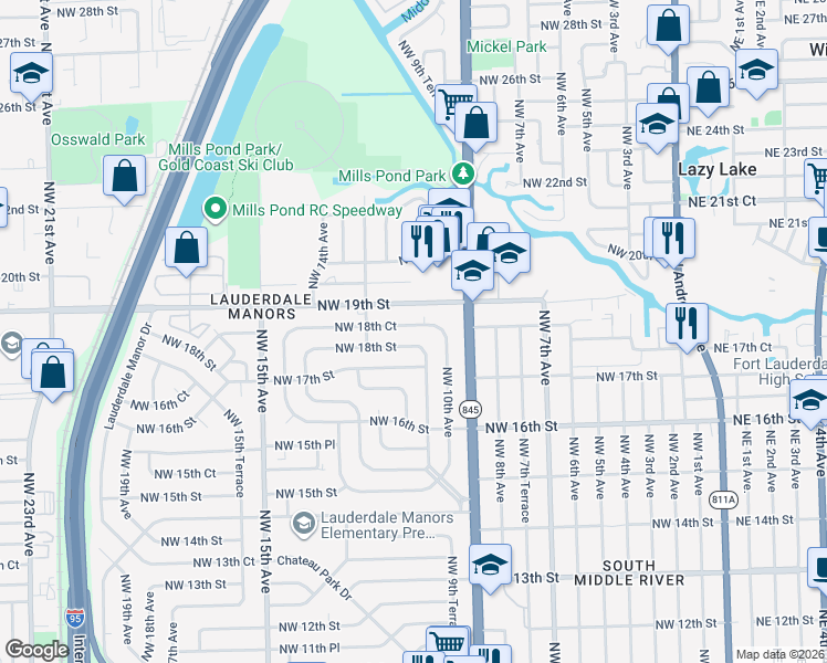 map of restaurants, bars, coffee shops, grocery stores, and more near in Fort Lauderdale