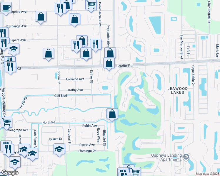 map of restaurants, bars, coffee shops, grocery stores, and more near 4688 Radio Road in Naples