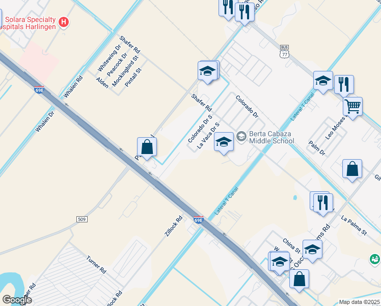 map of restaurants, bars, coffee shops, grocery stores, and more near 3004 Regal Way in San Benito
