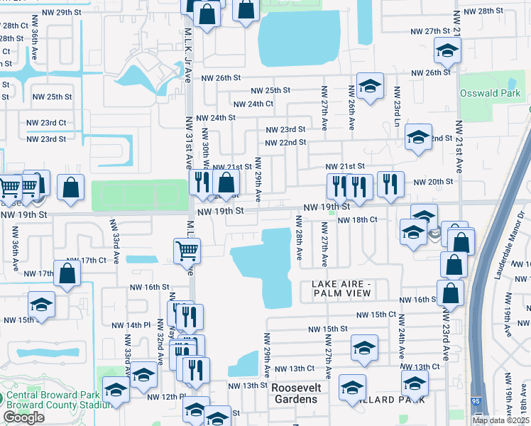 map of restaurants, bars, coffee shops, grocery stores, and more near in Fort Lauderdale