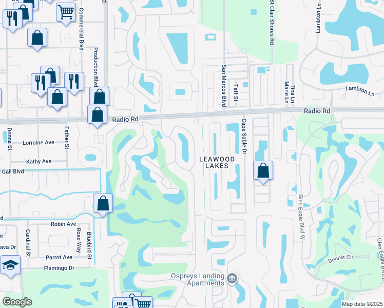 map of restaurants, bars, coffee shops, grocery stores, and more near 412 Fox Den Circle in Naples