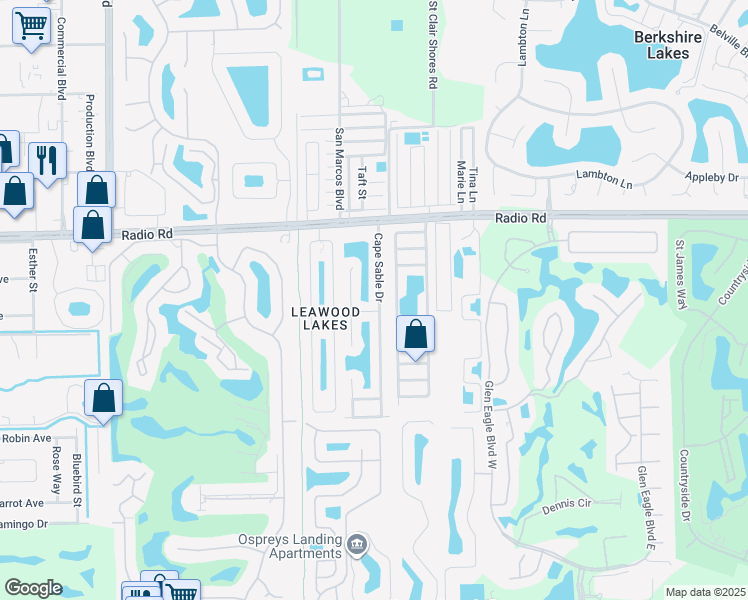 map of restaurants, bars, coffee shops, grocery stores, and more near 169 Cape Sable Drive in Naples