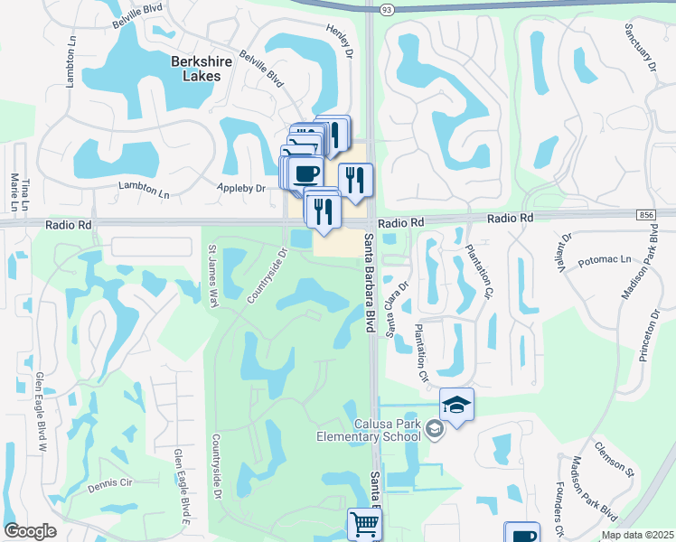 map of restaurants, bars, coffee shops, grocery stores, and more near 7340 Glenmoor Lane in Naples