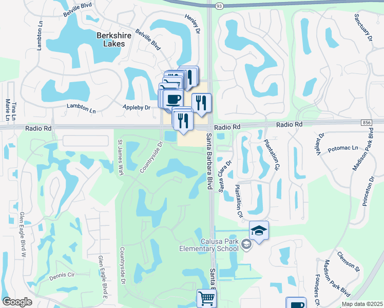 map of restaurants, bars, coffee shops, grocery stores, and more near 7335 Glenmoor Lane in Naples