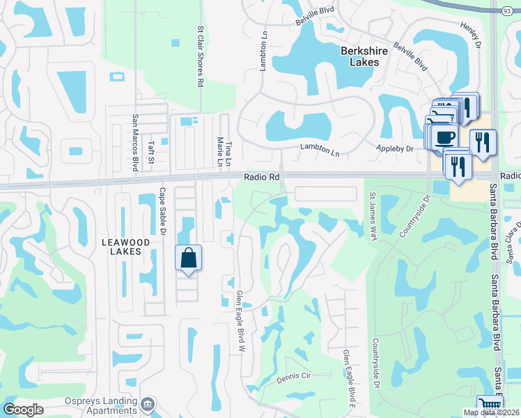 map of restaurants, bars, coffee shops, grocery stores, and more near 397 Harvard Court in Naples