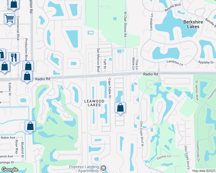 map of restaurants, bars, coffee shops, grocery stores, and more near 125 Cape Sable Drive in Naples