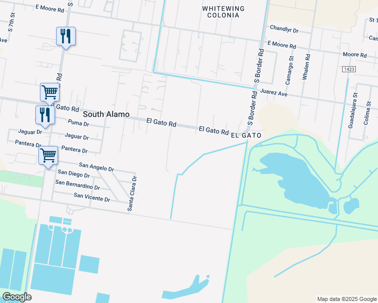 map of restaurants, bars, coffee shops, grocery stores, and more near 207 El Gato Road in Alamo