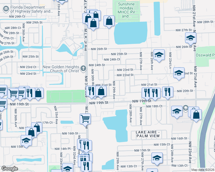 map of restaurants, bars, coffee shops, grocery stores, and more near 2040 Northwest 30th Avenue in Fort Lauderdale
