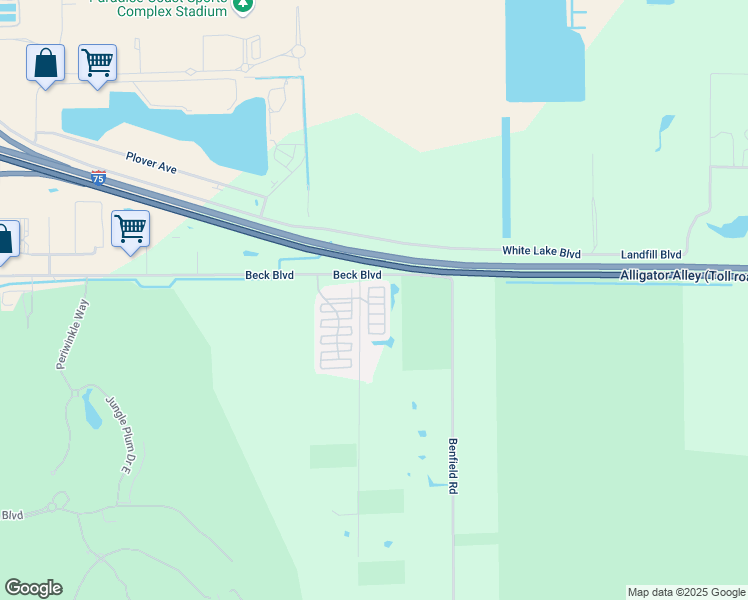 map of restaurants, bars, coffee shops, grocery stores, and more near 3050 Beck Boulevard in Naples