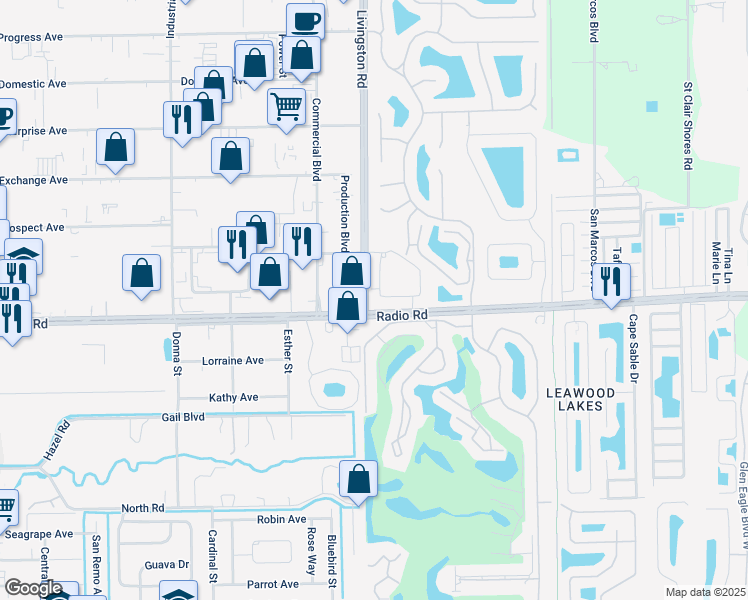 map of restaurants, bars, coffee shops, grocery stores, and more near in Collier County