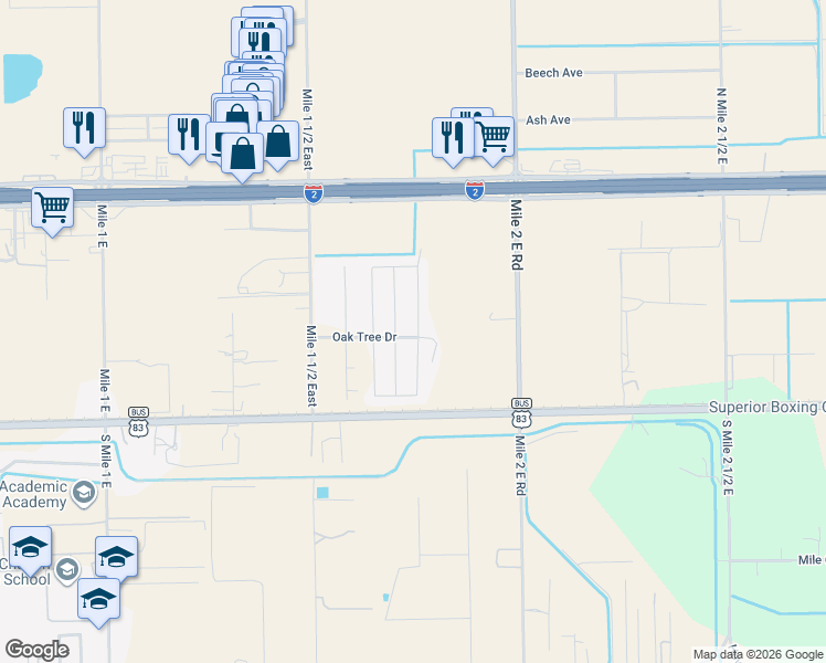 map of restaurants, bars, coffee shops, grocery stores, and more near 310 Jessica Street in Mercedes