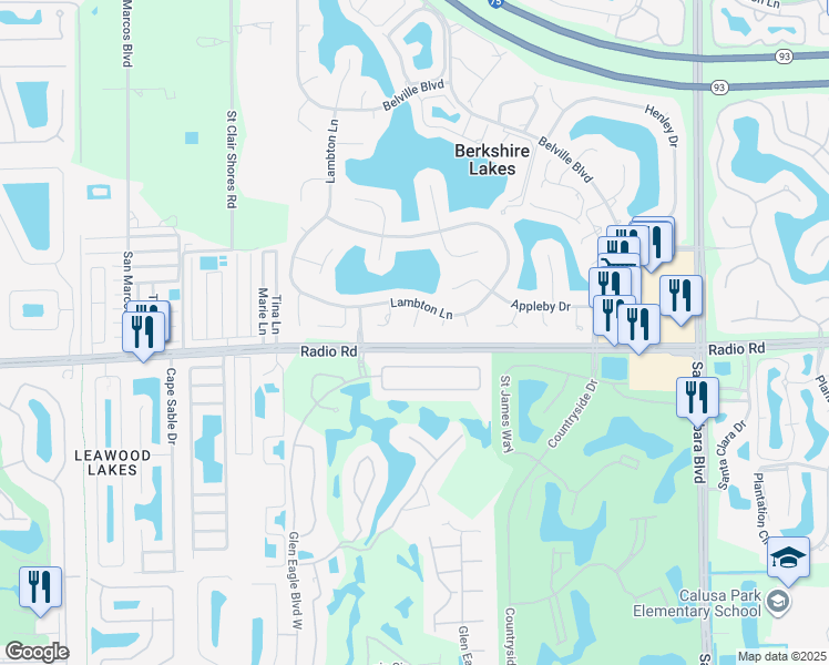 map of restaurants, bars, coffee shops, grocery stores, and more near 6827 Darby Court in Naples