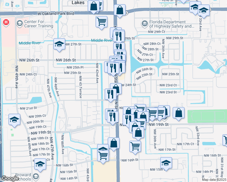 map of restaurants, bars, coffee shops, grocery stores, and more near 2331 Florida 7 in Lauderhill