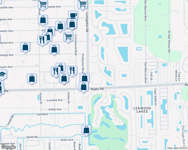 map of restaurants, bars, coffee shops, grocery stores, and more near 10200 Sweetgrass Circle in Naples