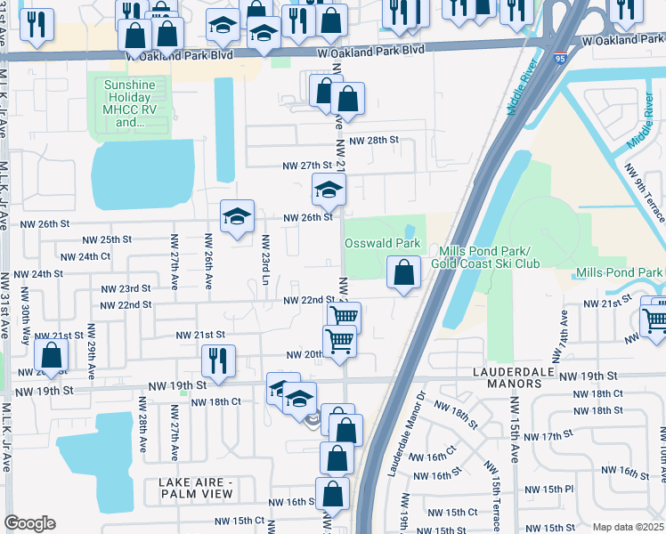 map of restaurants, bars, coffee shops, grocery stores, and more near in Fort Lauderdale