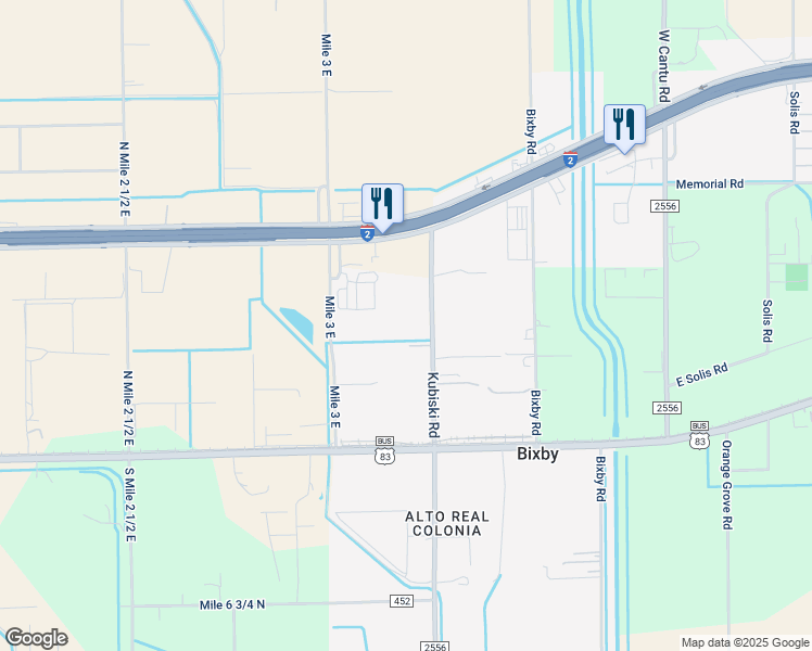 map of restaurants, bars, coffee shops, grocery stores, and more near 27744 Kubiski Road in La Feria