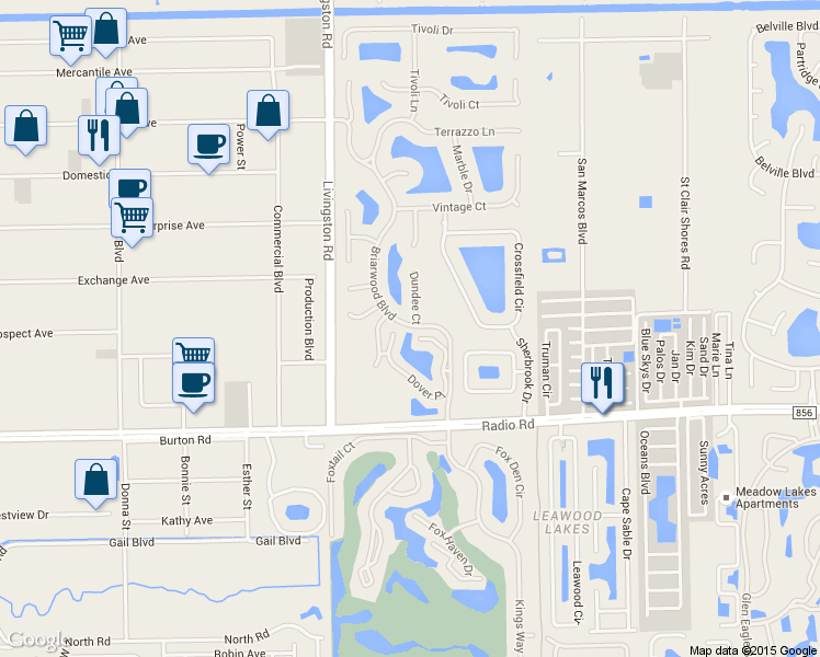 map of restaurants, bars, coffee shops, grocery stores, and more near 400 Dundee Court in Naples