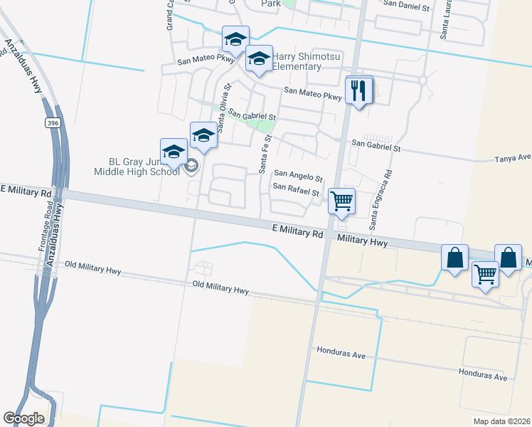 map of restaurants, bars, coffee shops, grocery stores, and more near 4510 Santa Inez in Mission