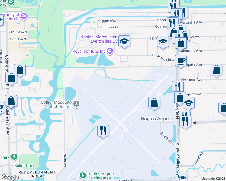 map of restaurants, bars, coffee shops, grocery stores, and more near 350 Citation Point in Naples