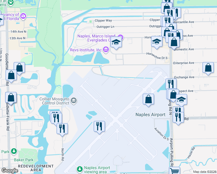 map of restaurants, bars, coffee shops, grocery stores, and more near 350 Citation Point in Naples