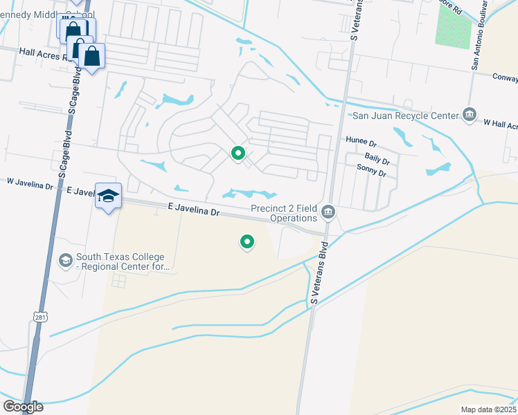map of restaurants, bars, coffee shops, grocery stores, and more near 419 Melanie Drive in Pharr