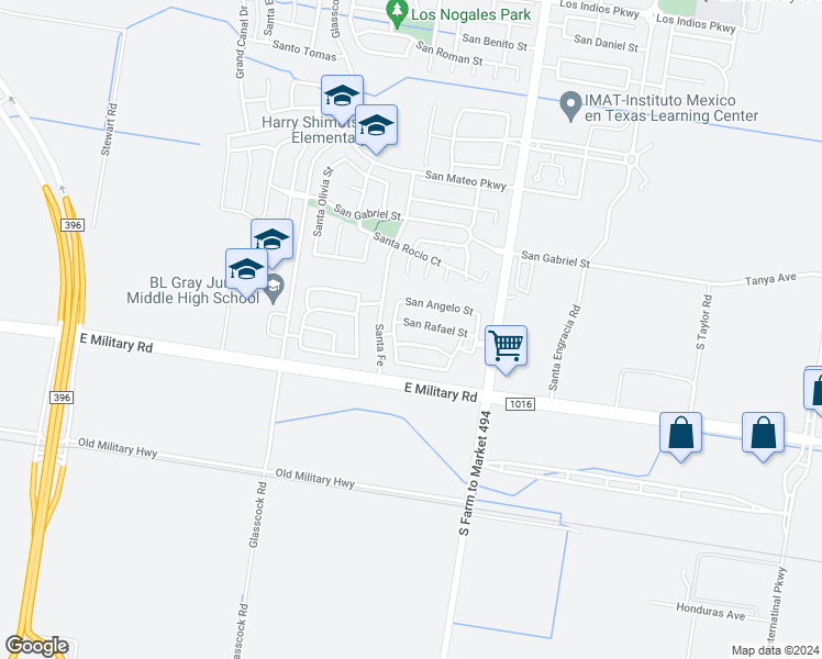 map of restaurants, bars, coffee shops, grocery stores, and more near 3300 San Rafael in Mission