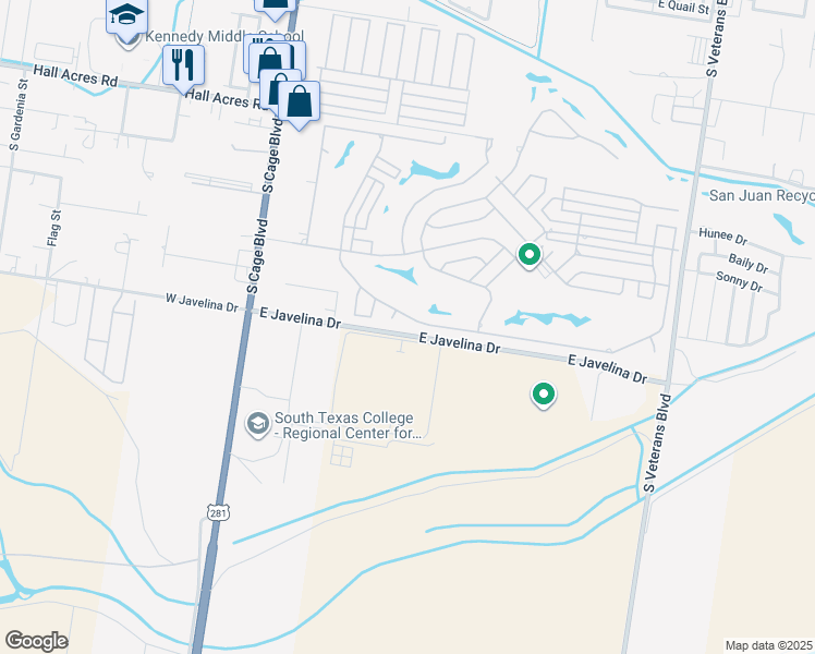 map of restaurants, bars, coffee shops, grocery stores, and more near 314 Ashley Drive in Pharr