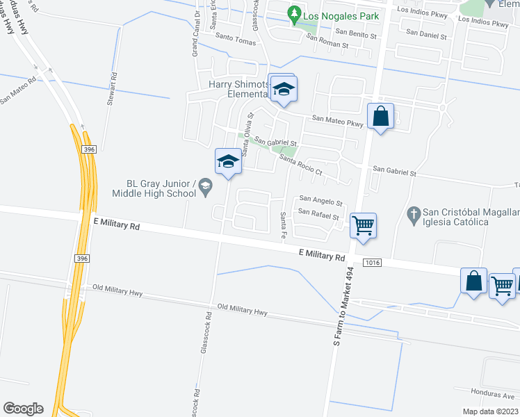 map of restaurants, bars, coffee shops, grocery stores, and more near 3008 San Rafael in Mission