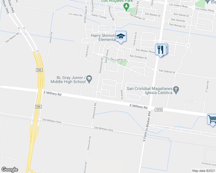 map of restaurants, bars, coffee shops, grocery stores, and more near 3000 San Rafael in Mission