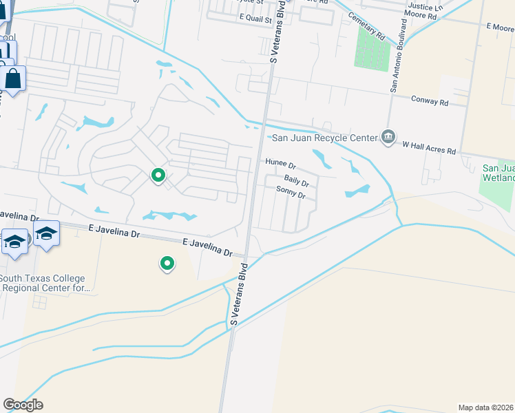 map of restaurants, bars, coffee shops, grocery stores, and more near 2816 Melanie Drive in Pharr