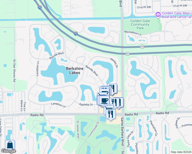 map of restaurants, bars, coffee shops, grocery stores, and more near 306 Melrose Place in Naples
