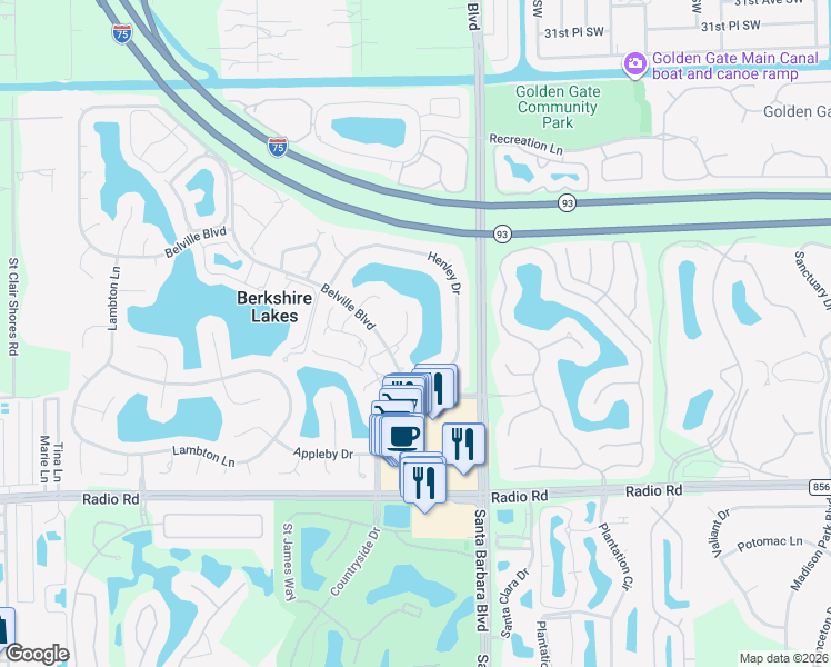 map of restaurants, bars, coffee shops, grocery stores, and more near 324 Wentworth Court in Naples