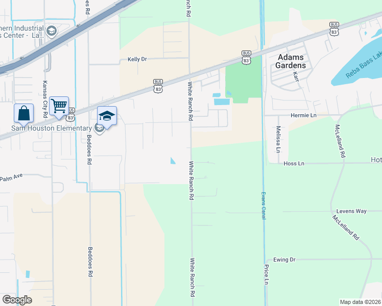 map of restaurants, bars, coffee shops, grocery stores, and more near 27430 White Ranch Rd in La Feria