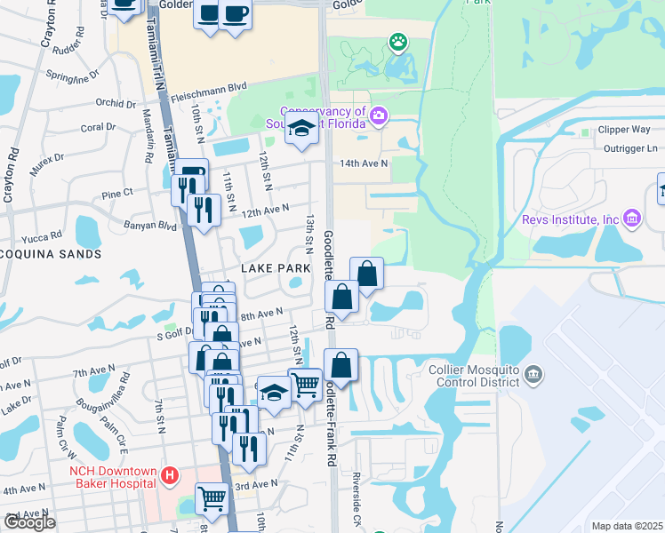 map of restaurants, bars, coffee shops, grocery stores, and more near in Naples