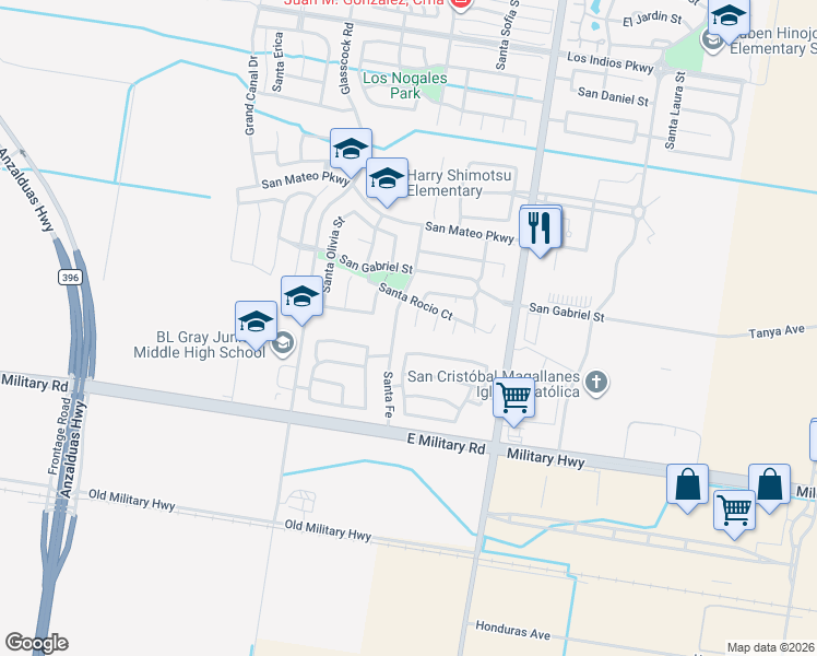 map of restaurants, bars, coffee shops, grocery stores, and more near 4210 Santa Inez in Mission