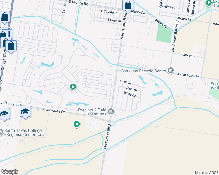 map of restaurants, bars, coffee shops, grocery stores, and more near 2706 Melanie Drive in Pharr