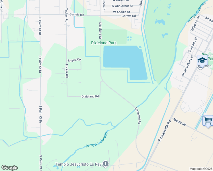 map of restaurants, bars, coffee shops, grocery stores, and more near 135 Dixieland Road in Harlingen