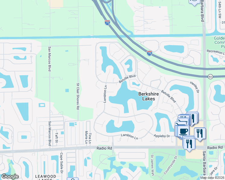 map of restaurants, bars, coffee shops, grocery stores, and more near 6638 Vancouver Lane in Naples