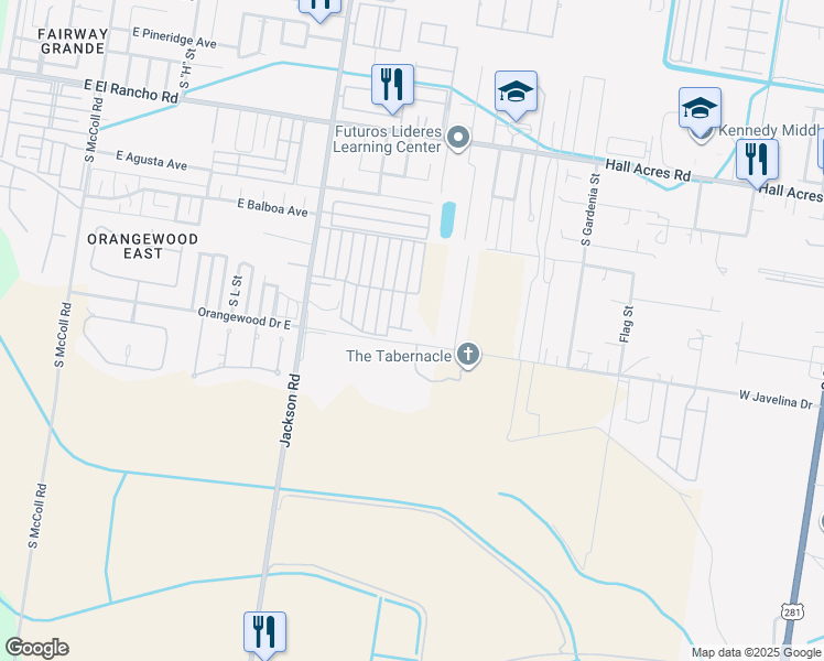 map of restaurants, bars, coffee shops, grocery stores, and more near 1603 Omni Avenue in Pharr