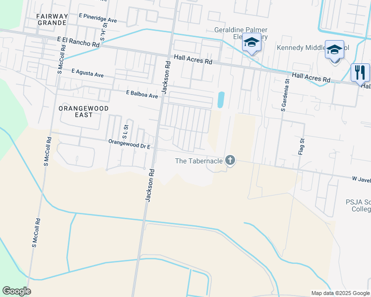 map of restaurants, bars, coffee shops, grocery stores, and more near 3907 South Radisson Avenue in Pharr