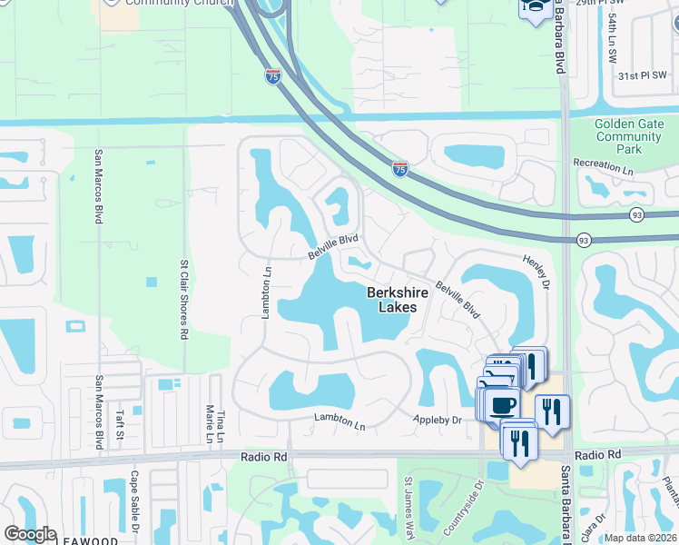 map of restaurants, bars, coffee shops, grocery stores, and more near 601 Windsor Square in Naples