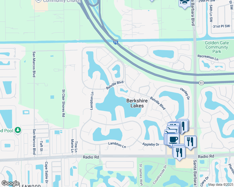 map of restaurants, bars, coffee shops, grocery stores, and more near 601 Windsor Square in Naples