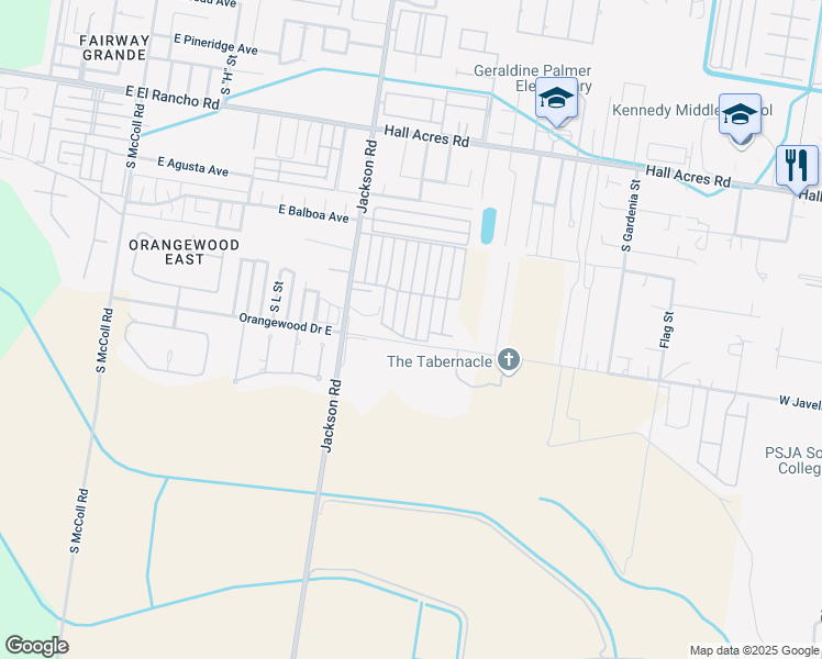 map of restaurants, bars, coffee shops, grocery stores, and more near 3907 South Radisson Avenue in Pharr