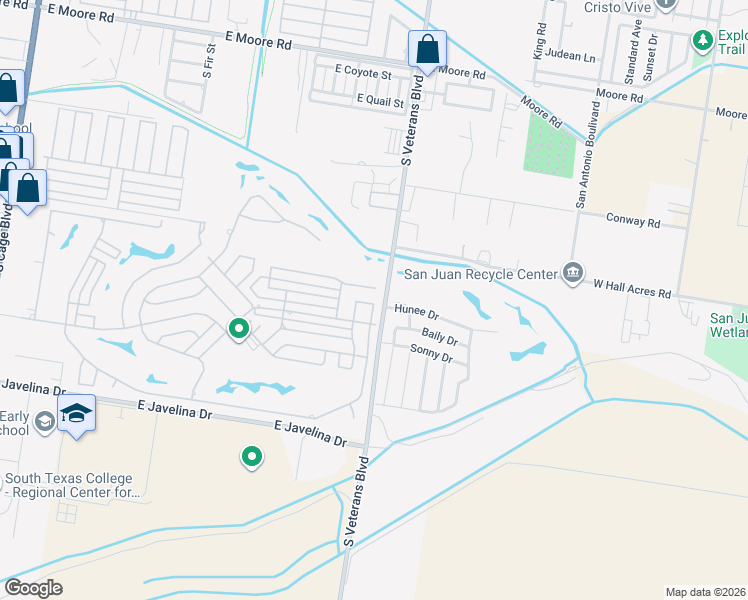 map of restaurants, bars, coffee shops, grocery stores, and more near 1025 Sumpter Court in Pharr